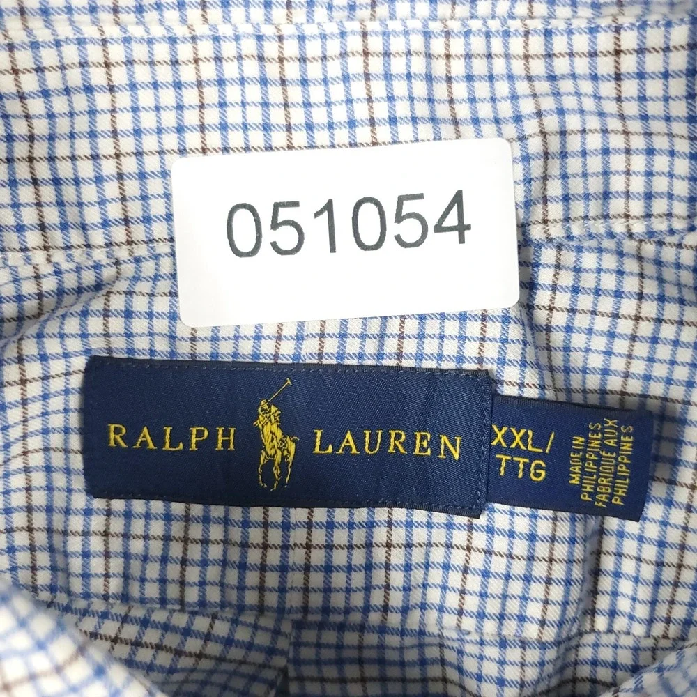 Ralph Lauren Shirt Mens 2XL Blue Check Pony Casual Button Up Long Sleeve - Picture 7 of 7